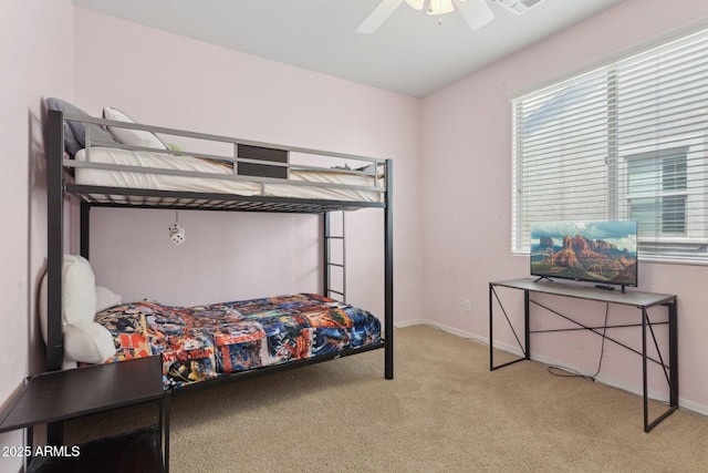 11142 E Ravenna Ave, Mesa, AZ 85212 - bedroom with carpet flooring, baseboards, and a ceiling fan
