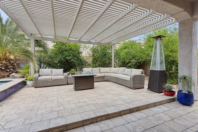 11142 E Ravenna Ave, Mesa, AZ 85212 - view of patio / terrace featuring an outdoor living space and a pergola