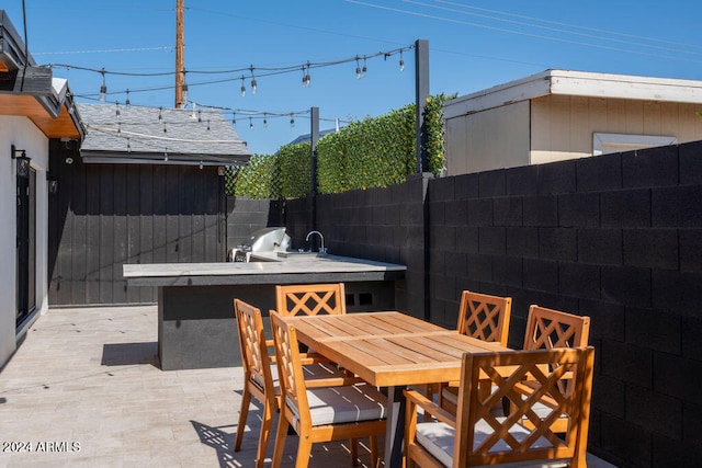 view of patio with area for grilling