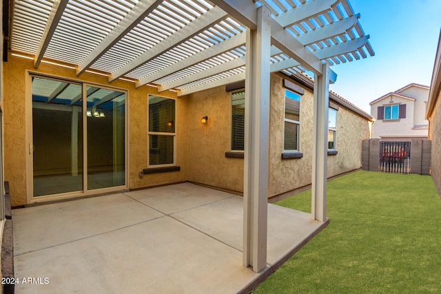 view of patio with a pergola