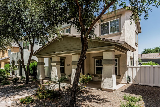 3037 E Hobart St, Gilbert, AZ 85296 - view of front of house with stucco siding and covered porch