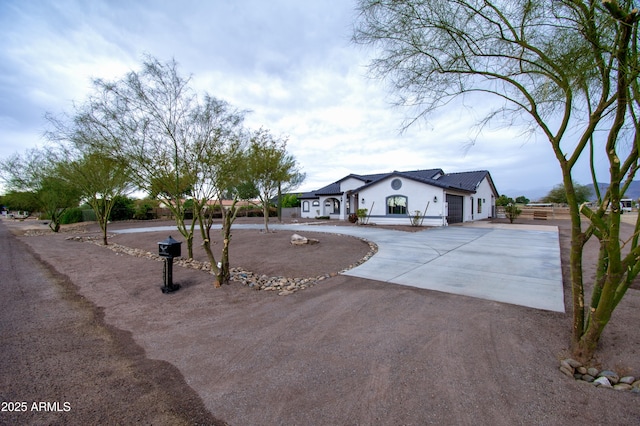 view of front of house with a garage