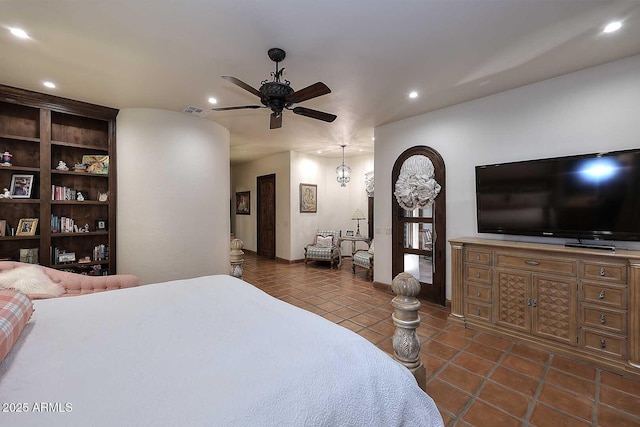 2041 W Hemlock Way, Chandler, AZ 85248 - bedroom with dark tile patterned floors and recessed lighting