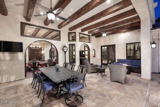 2041 W Hemlock Way, Chandler, AZ 85248 - view of patio / terrace featuring a ceiling fan, outdoor lounge area, and outdoor dining area