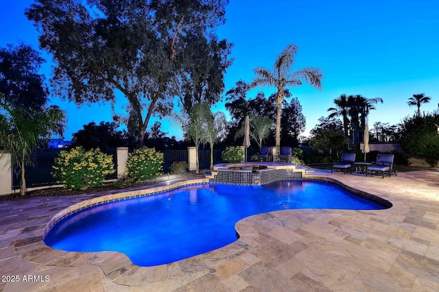 2041 W Hemlock Way, Chandler, AZ 85248 - view of pool with a patio area, a fenced backyard, and a pool with connected hot tub