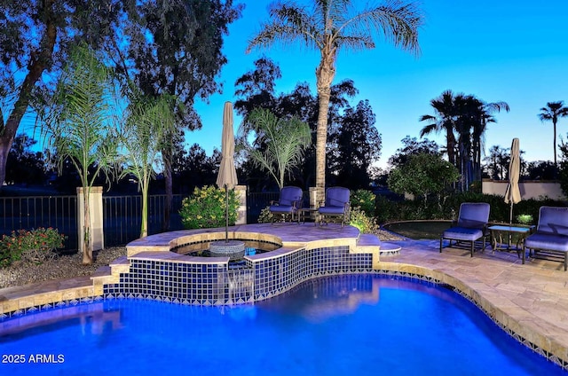 2041 W Hemlock Way, Chandler, AZ 85248 - view of swimming pool with an in-ground hot tub, fence, and a patio