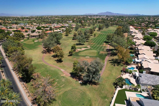 2041 W Hemlock Way, Chandler, AZ 85248 - aerial view of property's location with nearby suburban area, a local golf course, and a mountainous background