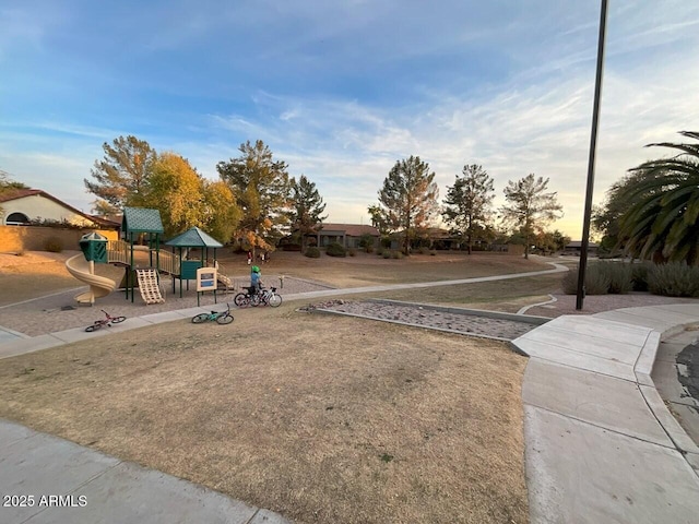 view of playground at dusk