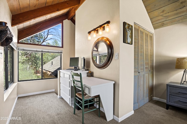 4511 N Ponderosa Dr, Pine, AZ 85544 - office space with wood ceiling and carpet flooring
