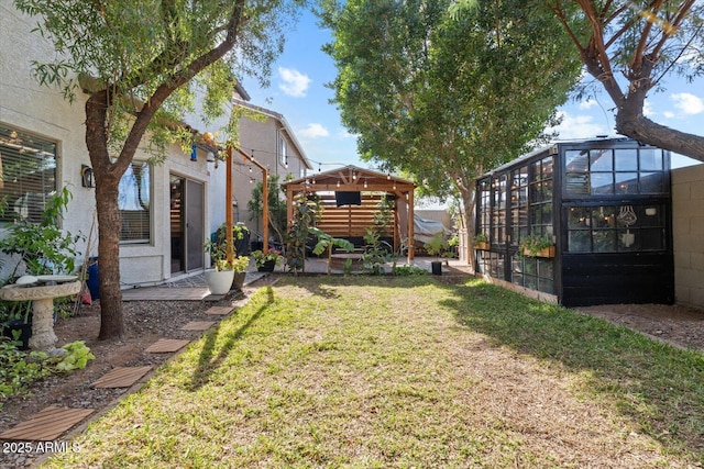 view of yard featuring a gazebo