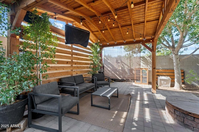 view of patio / terrace with an outdoor hangout area