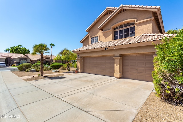 view of front of house with a garage