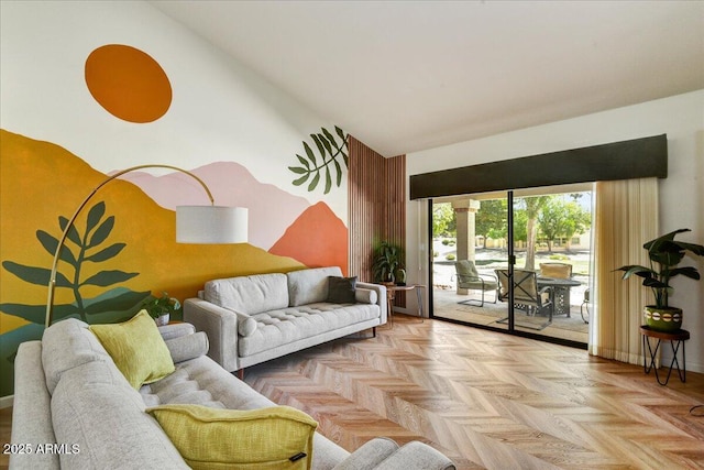 19025 N 96th Ave, Peoria, AZ 85382 - living room featuring high vaulted ceiling and baseboards