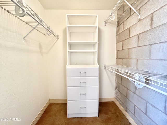 view of walk in closet