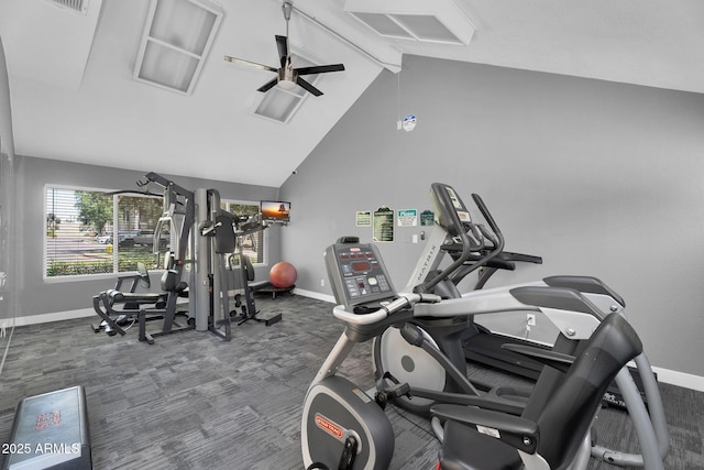 2333 E Southern Ave Unit 2016, Tempe, AZ 85282 - exercise room with ceiling fan and carpet flooring