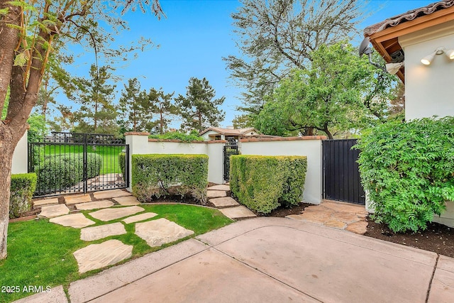 exterior space with a fenced front yard
