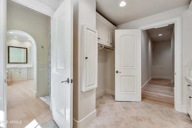 closet featuring a sink