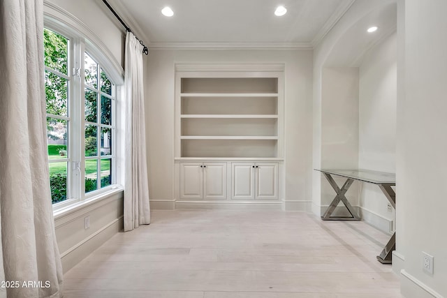 interior space featuring light wood-style flooring