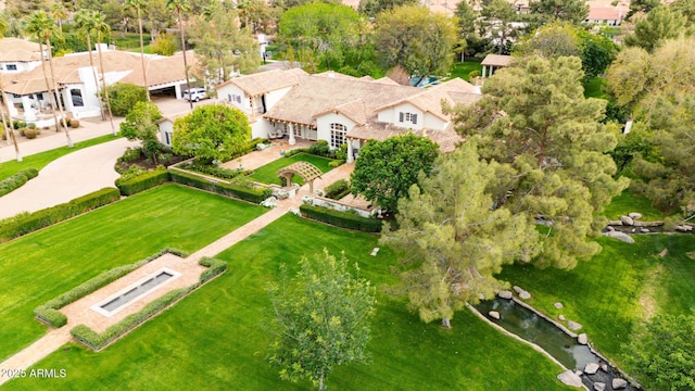 aerial view with a residential view