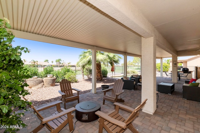 view of patio with outdoor lounge area