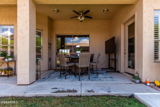 1884 E Stephens Dr, Tempe, AZ 85283 - view of patio / terrace featuring a ceiling fan and outdoor dining space