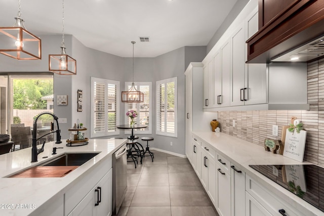 1884 E Stephens Dr, Tempe, AZ 85283 - kitchen featuring a sink, range hood, plenty of natural light, and stainless steel dishwasher