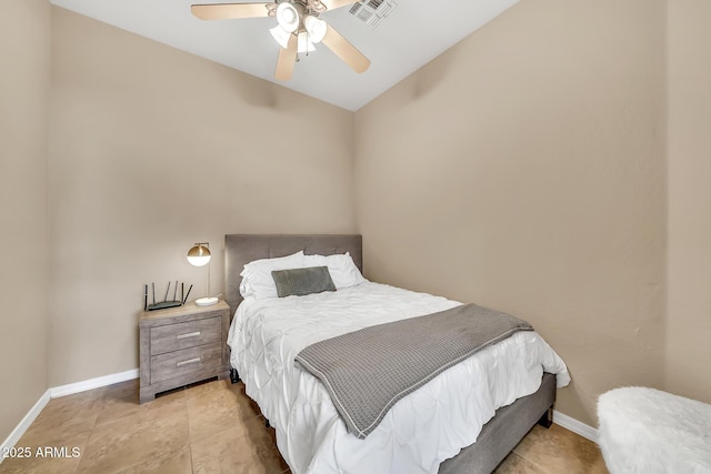 3131 E Legacy Dr Unit 1032, Phoenix, AZ 85042 - bedroom featuring baseboards, vaulted ceiling, and a ceiling fan