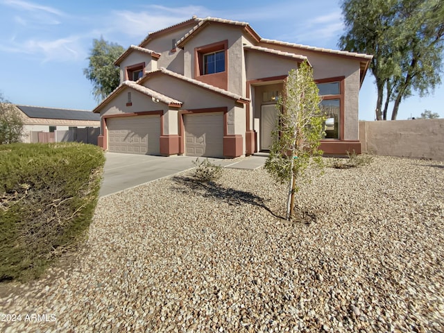 view of front facade with a garage