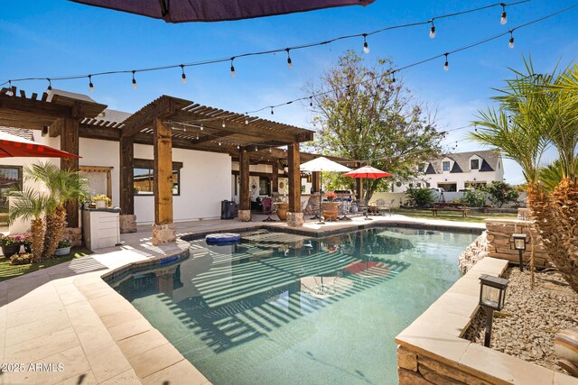 21230 S 156th St, Gilbert, AZ 85298 - view of pool with a pergola, a patio area, and a hot tub