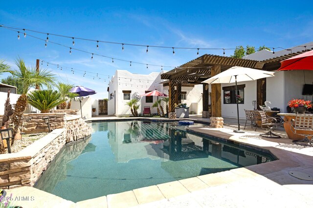 21230 S 156th St, Gilbert, AZ 85298 - view of pool with a pergola, a patio area, and a pool with connected hot tub