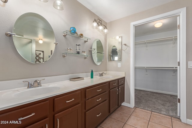 bathroom featuring vanity and tile patterned floors