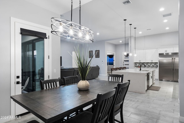 dining room with sink