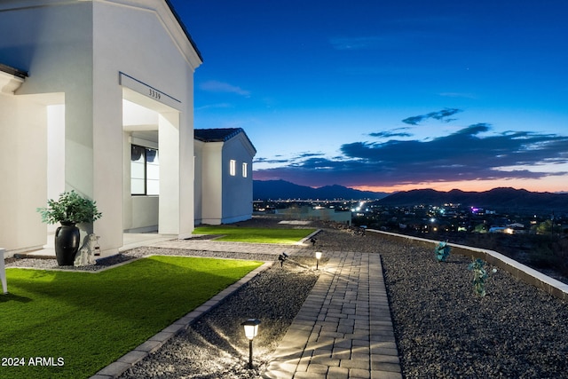 exterior space with a mountain view