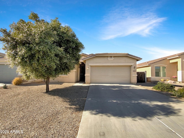 view of front of house with a garage