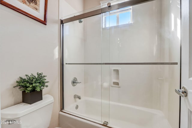 3660 S Golden Eye Ln, Gold Canyon, AZ 85118 - bathroom featuring combined bath / shower with glass door and toilet