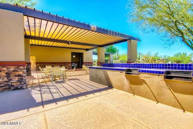 3660 S Golden Eye Ln, Gold Canyon, AZ 85118 - view of patio featuring a pergola and outdoor dining space