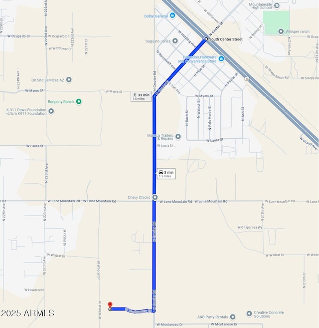 22009 W Montgomery Rd, Wittmann, AZ 85361 - map / location