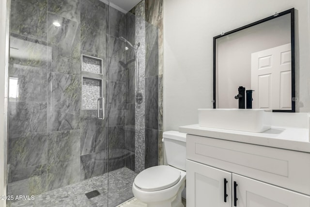 683 W Raymond St, Coolidge, AZ 85128 - full bathroom featuring toilet, vanity, and a shower stall