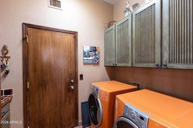 laundry room featuring cabinets and independent washer and dryer