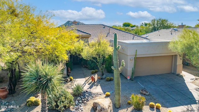 view of front of house with a garage