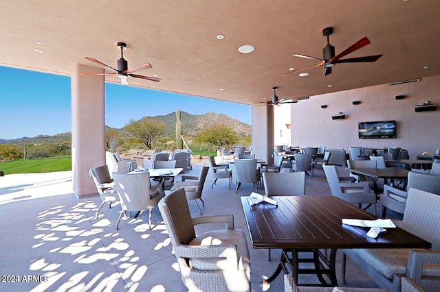 view of patio / terrace with ceiling fan