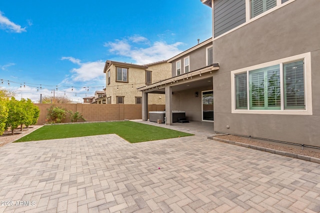 view of patio with a fenced backyard