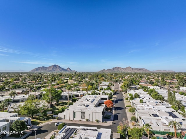 drone / aerial view with a mountain view