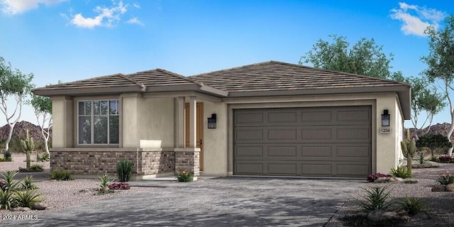 ranch-style home with a garage