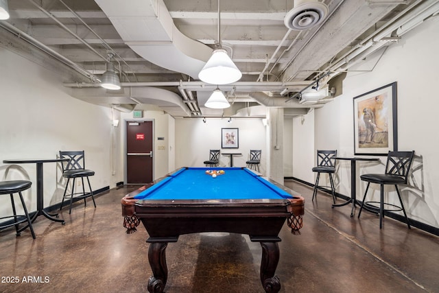 114 W Adams St Unit 202, Phoenix, AZ 85003 - recreation room with finished concrete floors and billiards table