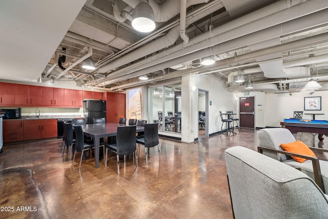114 W Adams St Unit 202, Phoenix, AZ 85003 - dining room featuring finished concrete floors and pool table