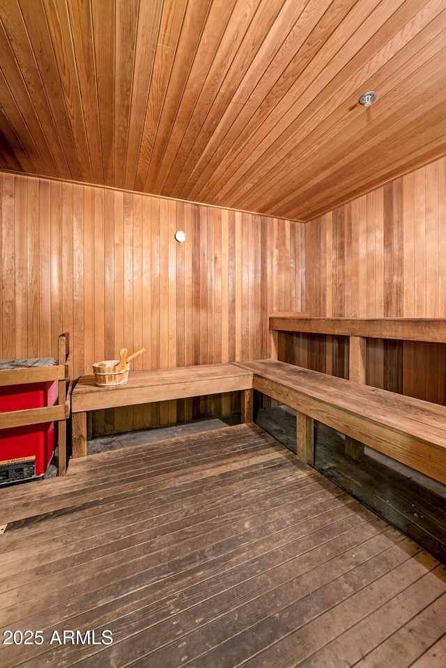 114 W Adams St Unit 202, Phoenix, AZ 85003 - relaxing sauna / steam room with wood ceiling, wooden walls, and hardwood / wood-style floors