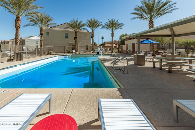 view of pool with a patio