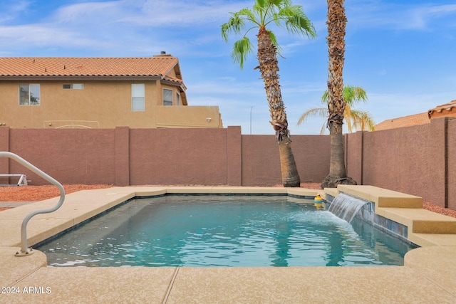 view of swimming pool featuring a fenced in pool and a fenced backyard