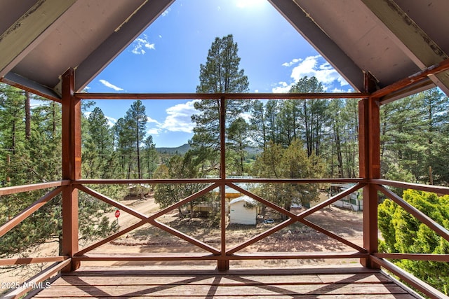 3219 N Pinewood Dr, Pine, AZ 85544 - deck featuring a mountain view